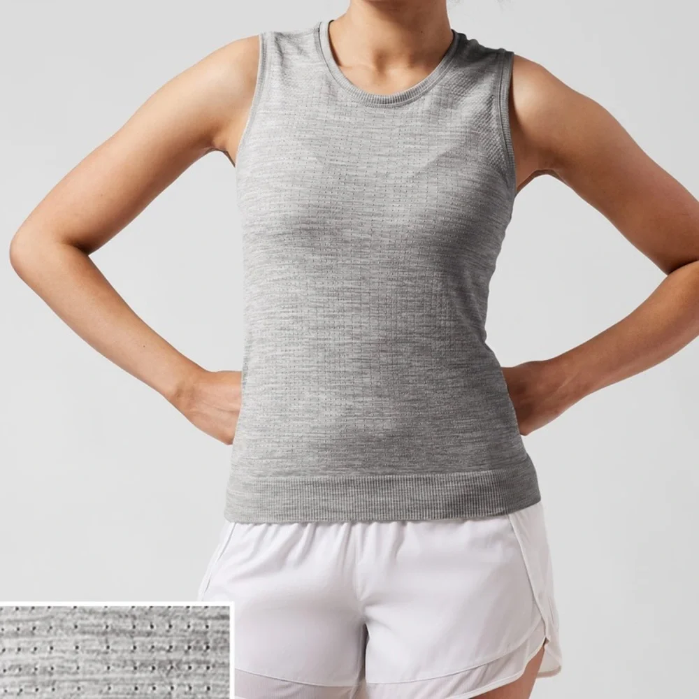 Athleta In Motion Seamless Heather Tank Grey SP NWT